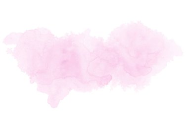 Beyaz üzerine izole edilmiş, sıvı bir kova boyası ile soyut suluboya arka plan görüntüsü. Pembe tonları