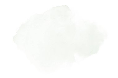 Beyaz üzerine izole edilmiş, sıvı bir kova boyası ile soyut suluboya arka plan görüntüsü. Koyu yeşil tonları