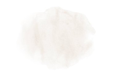 Beyaz üzerine izole edilmiş, sıvı bir kova boyası ile soyut suluboya arka plan görüntüsü. Kahverengi tonları