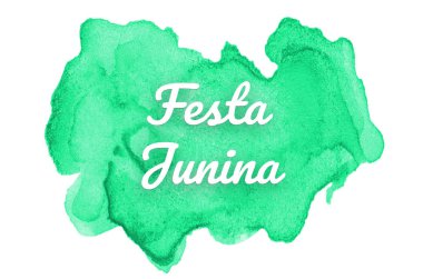 Kova boyası sıvı bir sıçrama ile soyut suluboya arka plan görüntüsü. Turkuaz tonları. Festa Junina