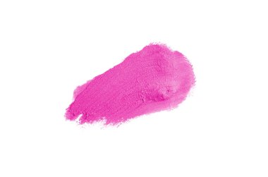 Smear ve ruj veya akrilik boya beyaz arka plan üzerinde izole doku. Lipgloss veya sıvı oje leke örneği inme. Güzellik kozmetik tasarım için eleman. Pembe renk