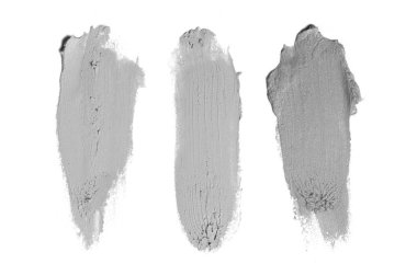 Smear ve ruj veya akrilik boya beyaz arka plan üzerinde izole doku. Lipgloss veya sıvı oje leke örneği inme. Güzellik kozmetik tasarım için eleman. Gri renk