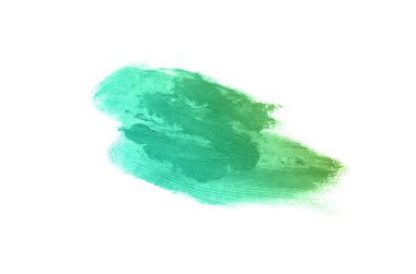 Smear ve ruj veya akrilik boya beyaz arka plan üzerinde izole doku. Lipgloss veya sıvı oje leke örneği inme. Güzellik kozmetik tasarım için eleman. Zümrüt rengi