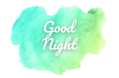 Kova boyası sıvı bir sıçrama ile soyut suluboya arka plan görüntüsü. Yeşil ve sarı pastel tonları. İyi geceler