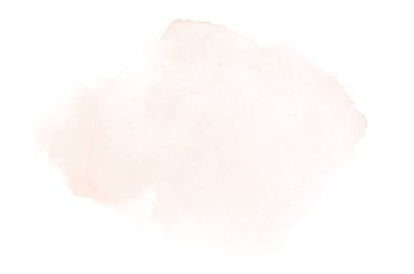 Beyaz üzerine izole edilmiş, sıvı bir kova boyası ile soyut suluboya arka plan görüntüsü. Turuncu tonları