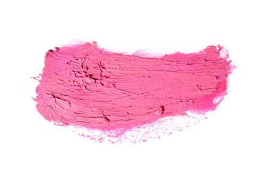 Smear ve ruj veya akrilik boya beyaz arka plan üzerinde izole doku. Lipgloss veya sıvı oje leke örneği inme. Güzellik kozmetik tasarım için eleman. Macenta rengi