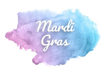 Kova boyası sıvı bir sıçrama ile soyut suluboya arka plan görüntüsü. Pembe ve mavi pastel tonları. Mardi gras