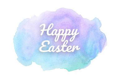 Kova boyası sıvı bir sıçrama ile soyut suluboya arka plan görüntüsü. Pembe ve mavi pastel tonları. Mutlu paskalya