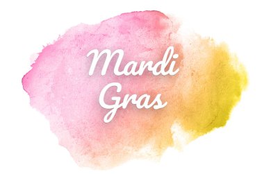 Kova boyası sıvı bir sıçrama ile soyut suluboya arka plan görüntüsü. Pembe ve sarı tonları. Mardi gras