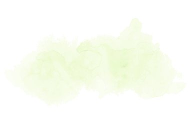 Beyaz üzerine izole edilmiş, sıvı bir kova boyası ile soyut suluboya arka plan görüntüsü. Yeşil tonları