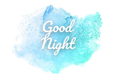 Kova boyası sıvı bir sıçrama ile soyut suluboya arka plan görüntüsü. Mavi ve turkuaz pastel tonları. İyi geceler