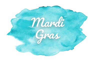Kova boyası sıvı bir sıçrama ile soyut suluboya arka plan görüntüsü. Açık mavi tonları. Mardi gras