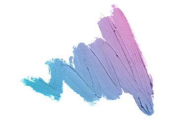 Smear ve ruj veya akrilik boya beyaz izole doku