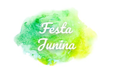 Kova boyası sıvı bir sıçrama ile soyut suluboya arka plan görüntüsü. Bahar tonları. Festa Junina