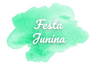 Kova boyası sıvı bir sıçrama ile soyut suluboya arka plan görüntüsü. Turkuaz tonları. Festa Junina