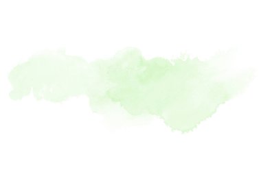 Beyaz üzerine izole edilmiş, sıvı bir kova boyası ile soyut suluboya arka plan görüntüsü. Yeşil tonları
