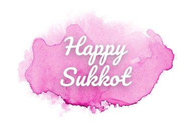 Kova boyası sıvı bir sıçrama ile soyut suluboya arka plan görüntüsü. Pembe tonları. Mutlu Sukkot
