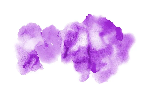 Imagem de fundo aquarela abstrata com um respingo líquido de tinta aquarelle, isolado em branco. Tons roxos — Fotografia de Stock