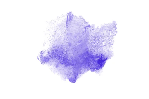 Abstraktes Aquarell-Hintergrundbild mit einem flüssigen Spritzer Aquarellfarbe, isoliert auf Weiß. violette Töne — Stockfoto