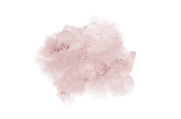 Abstrakt akvarell bakgrundsbild med en flytande splatter av akvarellfärg, isolerad på vitt. Mörkröda toner — Stockfoto