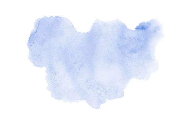 Image abstraite de fond aquarelle avec une éclaboussure liquide de peinture aquarelle, isolée sur blanc. Des tons bleus — Photo