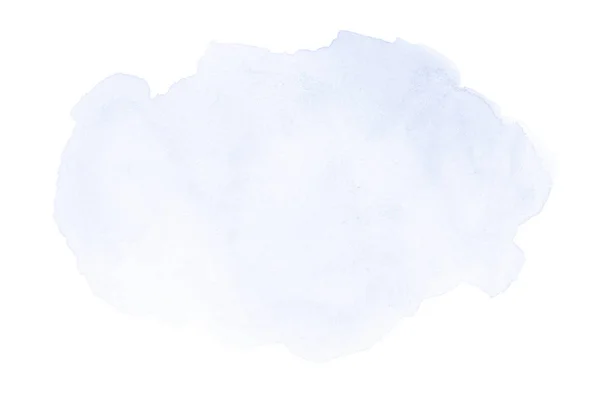 Abstrakt akvarell bakgrundsbild med en flytande splatter av akvarellfärg, isolerad på vitt. Blå toner — Stockfoto