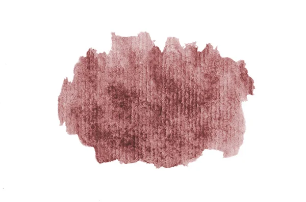 Imagem de fundo aquarela abstrata com um respingo líquido de tinta aquarelle, isolado em branco. Tons vermelhos escuros — Fotografia de Stock