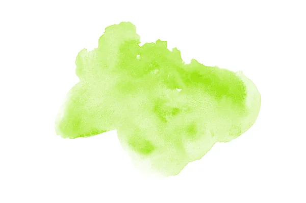 흰색에 고립 된 아쿠아렐 페인트의 액체 튀김추상 수채화 배경 이미지. 밝은 녹색 톤 — 스톡 사진