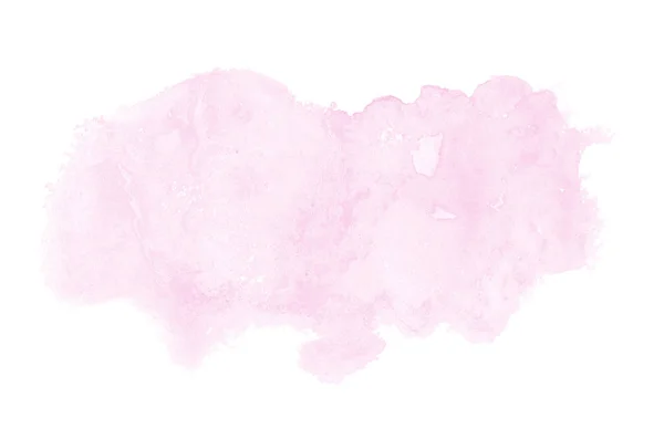 白に隔離されたアクアレル塗料の液体スプラッタを持つ抽象的な水彩の背景画像。ピンクのトーン — ストック写真