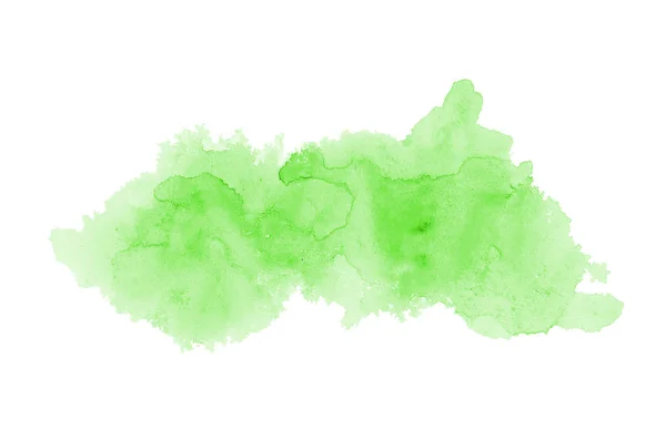 Gambar latar belakang cat air abstrak dengan percikan cat aquarelle cair, terisolasi di atas putih. Nada hijau — Stok Foto
