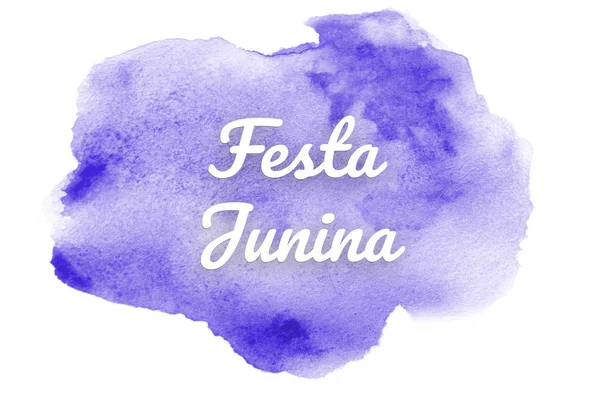 Abstract watercolor background image with a liquid splatter of aquarelle paint. Violet tones. Festa Junina — Stock Photo, Image