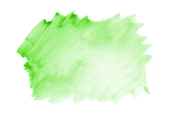 Image abstraite de fond aquarelle avec une éclaboussure liquide de peinture aquarelle, isolée sur blanc. Des tons verts — Photo