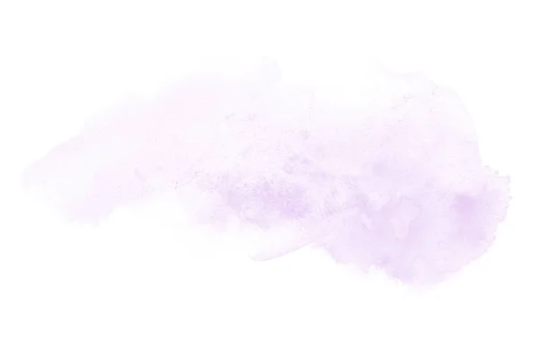 Abstraktes Aquarell-Hintergrundbild mit einem flüssigen Spritzer Aquarellfarbe, isoliert auf Weiß. violette Töne — Stockfoto