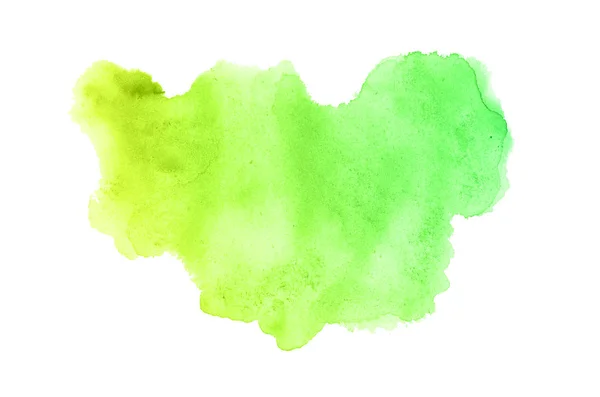 Abstract aquarel achtergrondafbeelding met een vloeibare Splatter van Aquarelle verf, geïsoleerd op wit. Groene en gele pasteltinten — Stockfoto