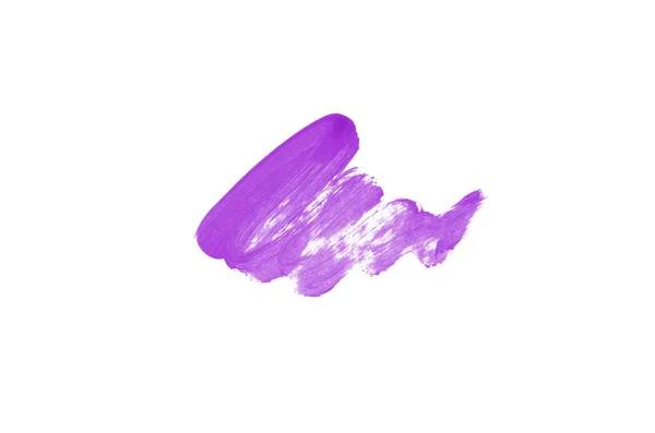 Abstrich und Textur von Lippenstift oder Acrylfarbe isoliert auf weißem Hintergrund. violette Farbe — Stockfoto