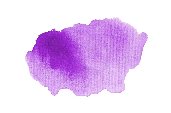 Abstract watercolor background image with a liquid splatter of aquarelle paint, isolated on white. Purple tones — Stock Photo, Image