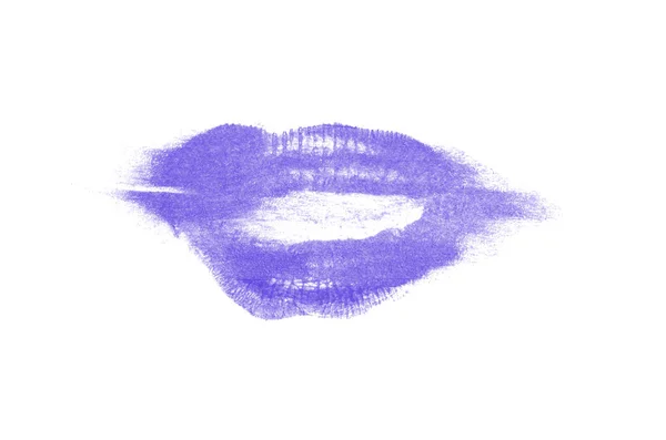 Marca de beso de lápiz labial sobre fondo blanco. Hermosos labios aislados . — Foto de Stock