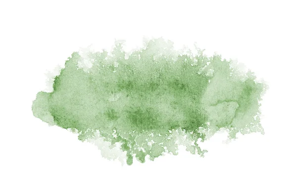 Абстрактне зображення акварельного фону з рідкою фарбою акварелі, ізольоване на білому. Темно-зелені тони — стокове фото