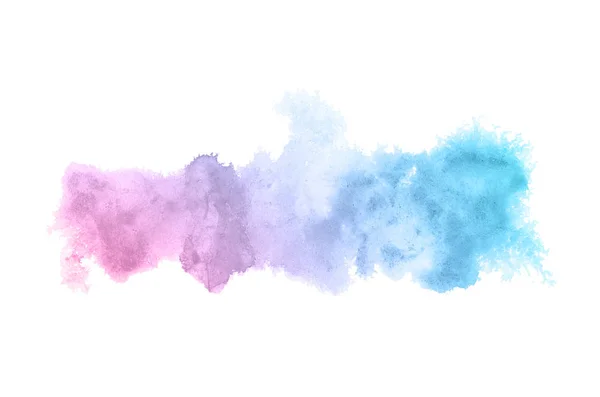 Astratto acquerello immagine di sfondo con uno schizzo liquido di vernice acquerello, isolato su bianco. Tonalità pastello rosa e blu — Foto Stock