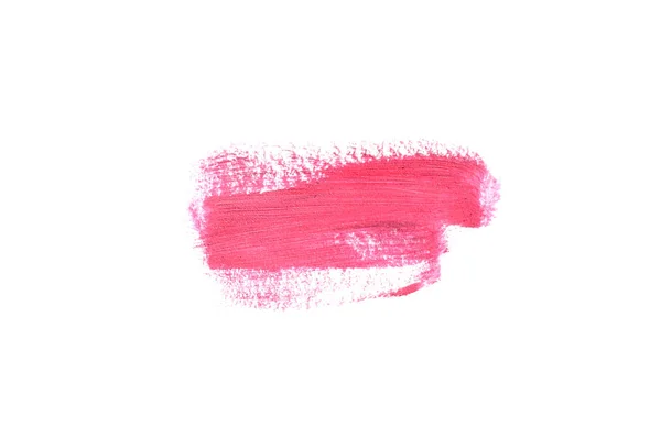 Smear en textuur van lippenstift of acrylverf geïsoleerd op wit — Stockfoto