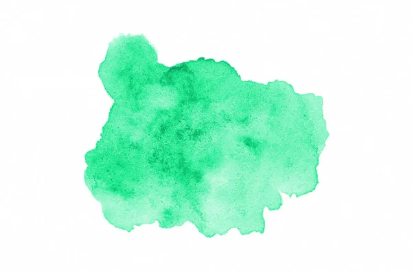Abstrakcja akwarela obraz tła z ciekłym bryzg farby Aquarelle, izolowane na białym tle. Turkusowe odcienie — Zdjęcie stockowe