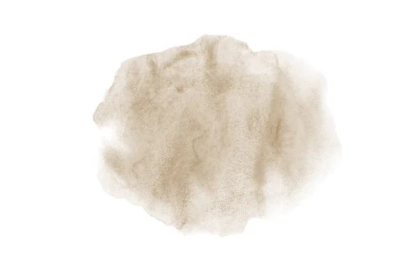 Αφηρημένη εικόνα φόντου υδατογραφίσματος με υγρή διασπορά χρώματος Aquarelle, απομονωμένη σε λευκό. Καφέ αποχρώσεις — Φωτογραφία Αρχείου