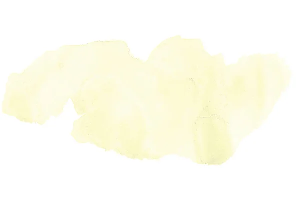 白に隔離されたアクアレル塗料の液体スプラッタを持つ抽象的な水彩の背景画像。イエロートーン — ストック写真