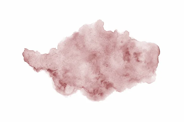 Imagen de fondo de acuarela abstracta con una salpicadura líquida de pintura acuarela, aislada en blanco. Tonos rojos oscuros — Foto de Stock