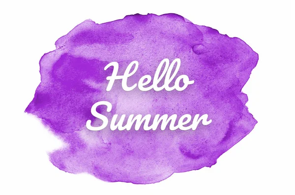 Abstract watercolor background image with a liquid splatter of aquarelle paint. Purple tones. Hello summer — Stock Photo, Image