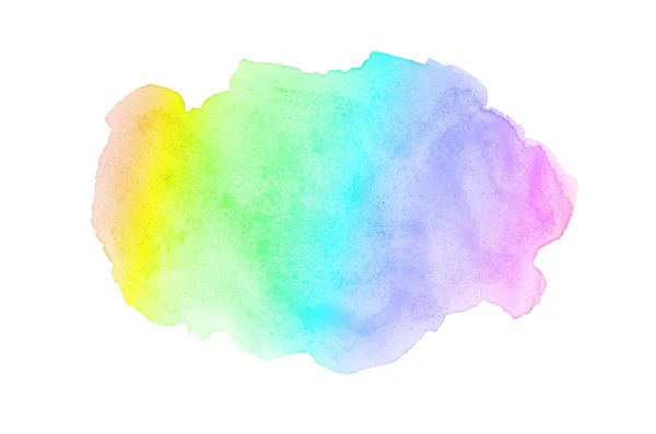 Imagen de fondo de acuarela abstracta con una salpicadura líquida de pintura acuarela, aislada en blanco. Tonos arco iris —  Fotos de Stock