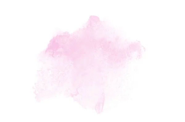 Abstract aquarel achtergrondafbeelding met een vloeibare Splatter van Aquarelle verf, geïsoleerd op wit. Roze tinten — Stockfoto
