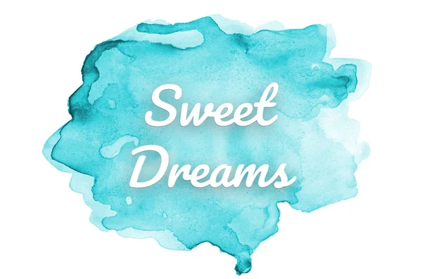 Abstract watercolor background image with a liquid splatter of aquarelle paint. Light blue tones. Sweet Dreams — Stock Photo, Image