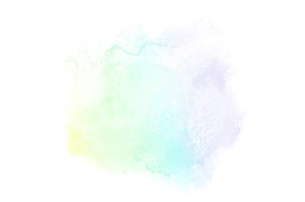 Abstract aquarel achtergrondafbeelding met een vloeibare Splatter van Aquarelle verf, geïsoleerd op wit. Regenboog tinten — Stockfoto