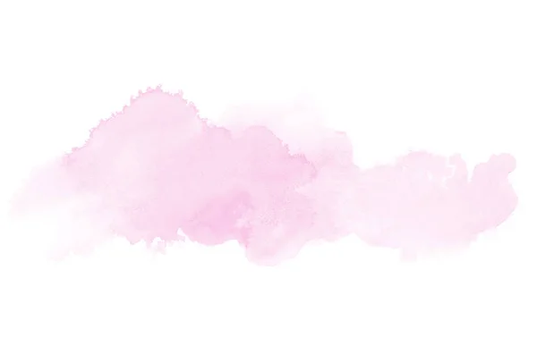 Abstraktes Aquarell-Hintergrundbild mit einem flüssigen Spritzer Aquarellfarbe, isoliert auf Weiß. Rosatöne — Stockfoto